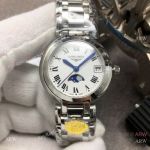 Swiss Replica Longines PrimaLuna Moonphase Lady Watch Stainless Steel Sapphire Glass